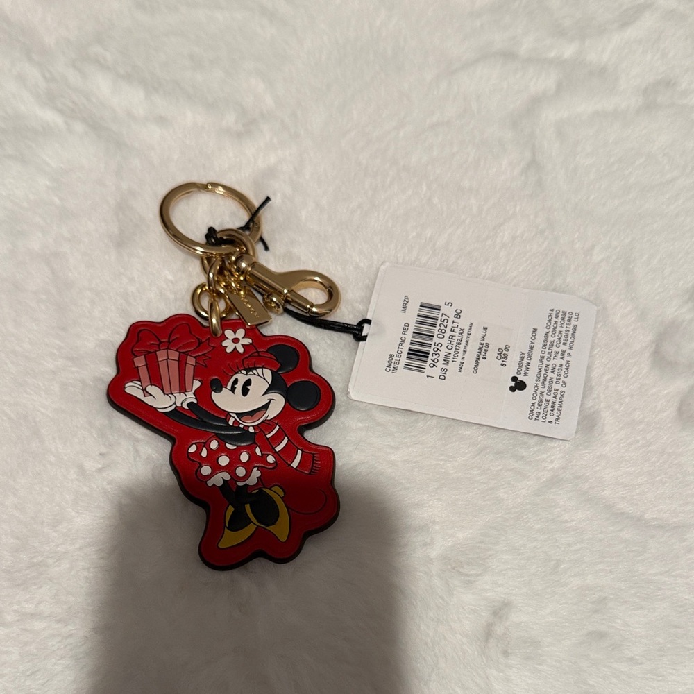 NWT Coach X Disney Minnie Mouse keychain